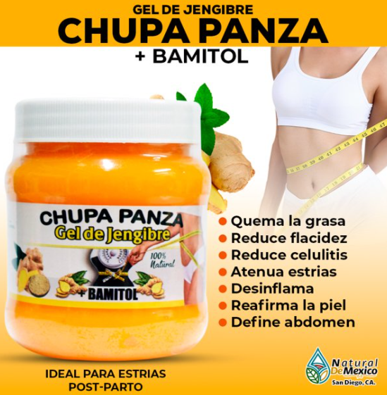 chupa panza gel de jengibre + bamintol
